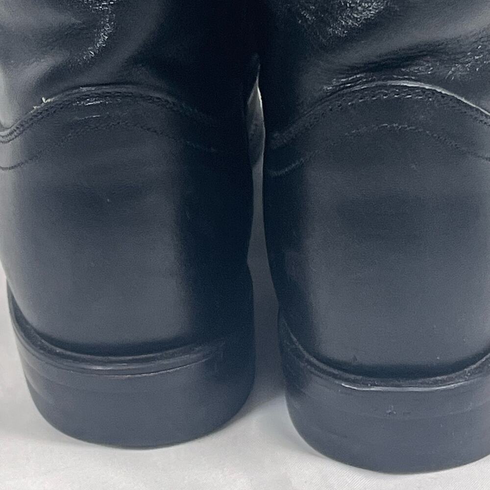 Justin Black Leather Roper Cowboy Boots Women's 6.5 L3703 Round Toe Western - Picture 16 of 16
